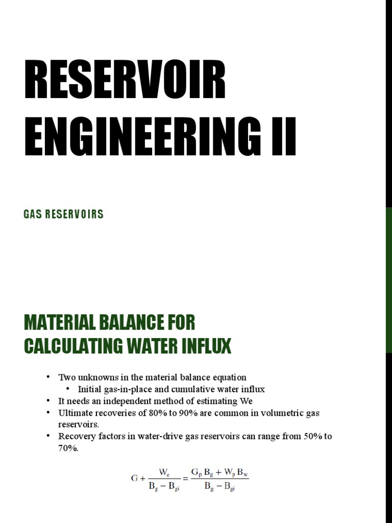 Gas Reservoir Water Influx Analysis | PDF | Petroleum Reservoir | Gases