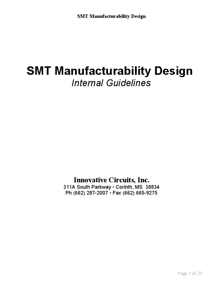 SMT Design Guidelines for PCB Layout | PDF | Printed Circuit Board ...