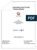 Summer Internship Project Weekly Progress Reports: Under The Guidance of