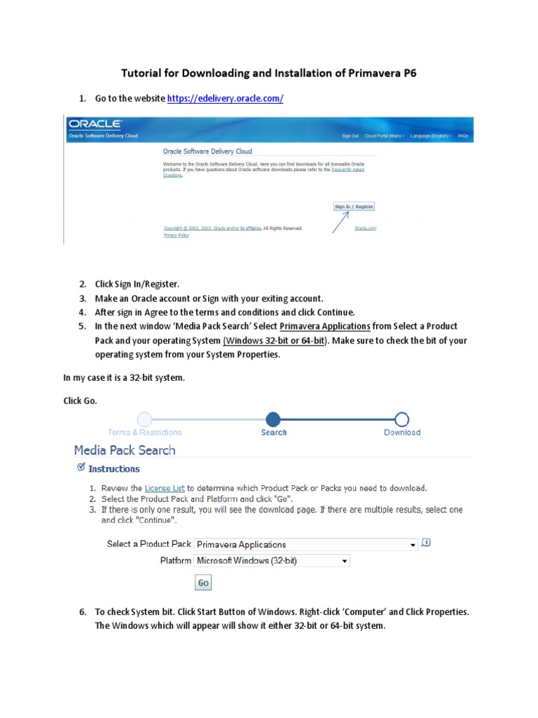 Primavera P6 Download and Installation Guide | PDF | Microsoft Windows ...