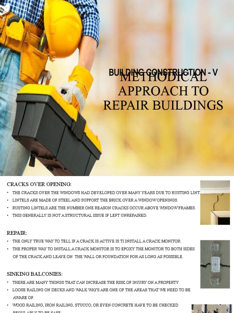 Methodical Building Repair Techniques | PDF | Roof | Mortar (Masonry)