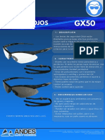 Protección ocular GX50 cumple norma ANSI