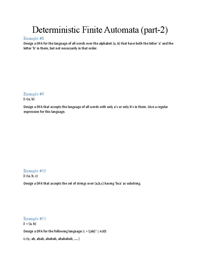 DFA Design Examples for {a, b, c} Languages | PDF | Teaching Methods ...