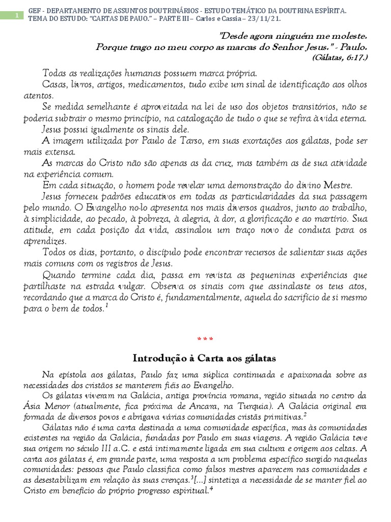 Cartas de Paulo 3 Parte PDF Jesus Apóstolo Paulo