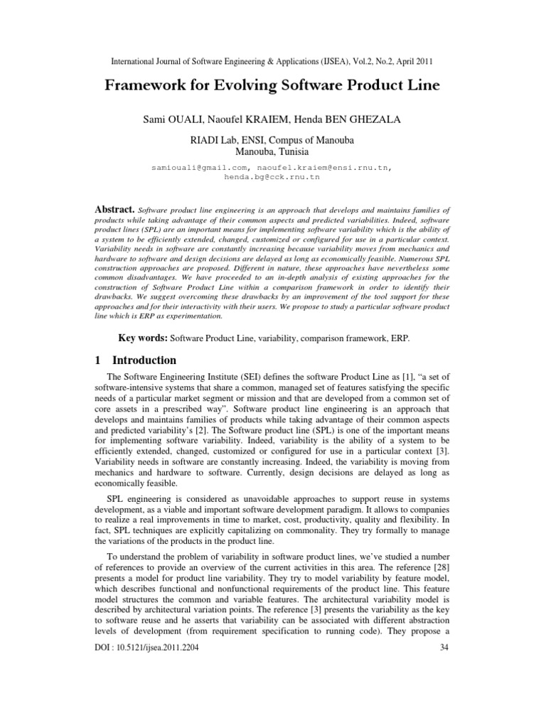 Framework For Evolving Software Product Line | PDF | Software ...