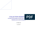 Collection Demistified: Cours de Physique Pour Les Classes de Terminales Scientifiques
