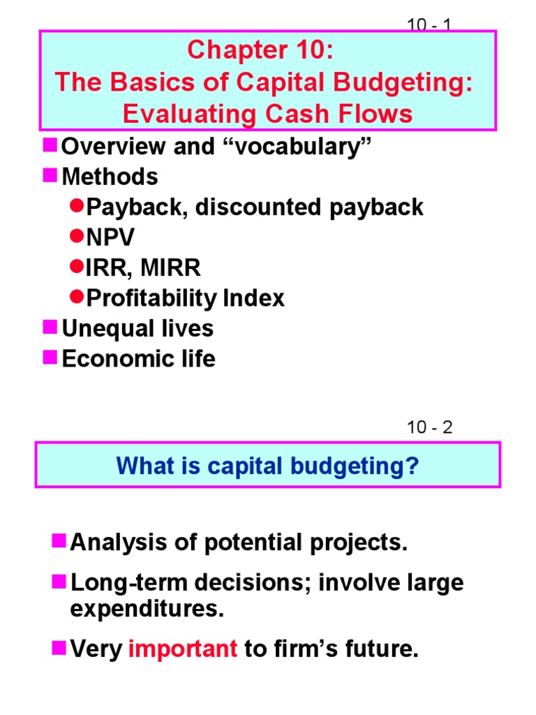 The Basics of Capital Budgeting: Evaluating Cash Flows | PDF | Net ...