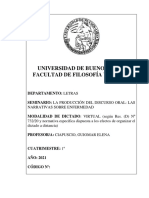 5. LA PRODUCCIÓN DEL DISCURSO ORAL LAS NARRATIVAS SOBRE ENFERMEDAD CIAPUSCIO