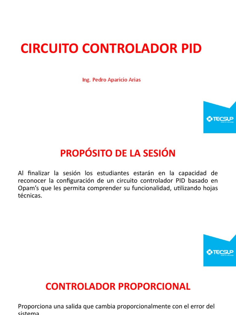Sesión 11 Circuito Controlador Pid | PDF | Amplificador operacional ...