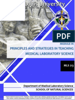 Principles and Strategies in Teaching Medical Laboratory Science