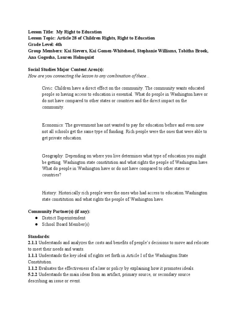 Social Studies Lesson Plan 1 PDF Malala Yousafzai Rubric (Academic)