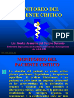 monitoreo del paciente critico