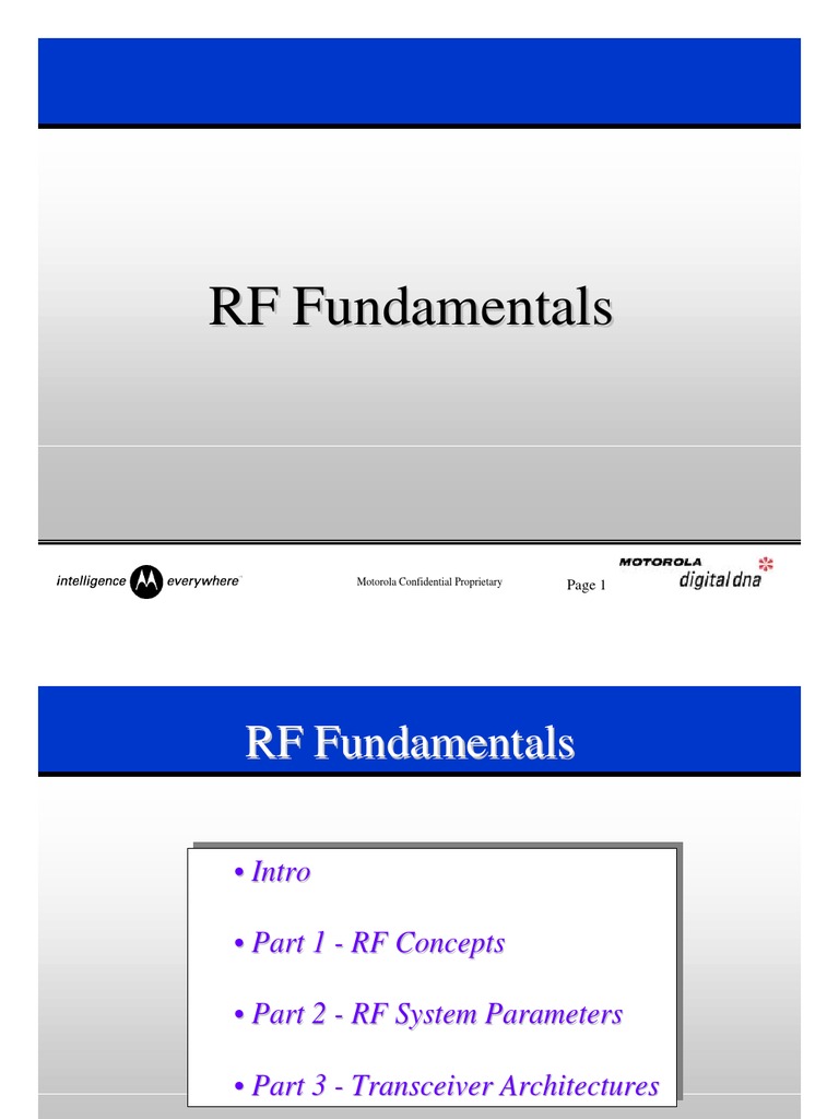 RF Fundamentals Overview | PDF | Signal To Noise Ratio | Decibel