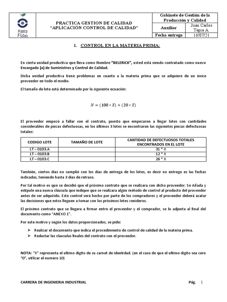 Control de Calidad en Ingeniería Industrial | PDF | Arbitraje
