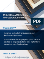 English For Academic and Professional Purposes