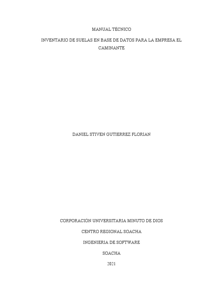 MANUAL TÉCNICO - Daniel - Gutierrez | PDF | Mi sql | Java (lenguaje de ...