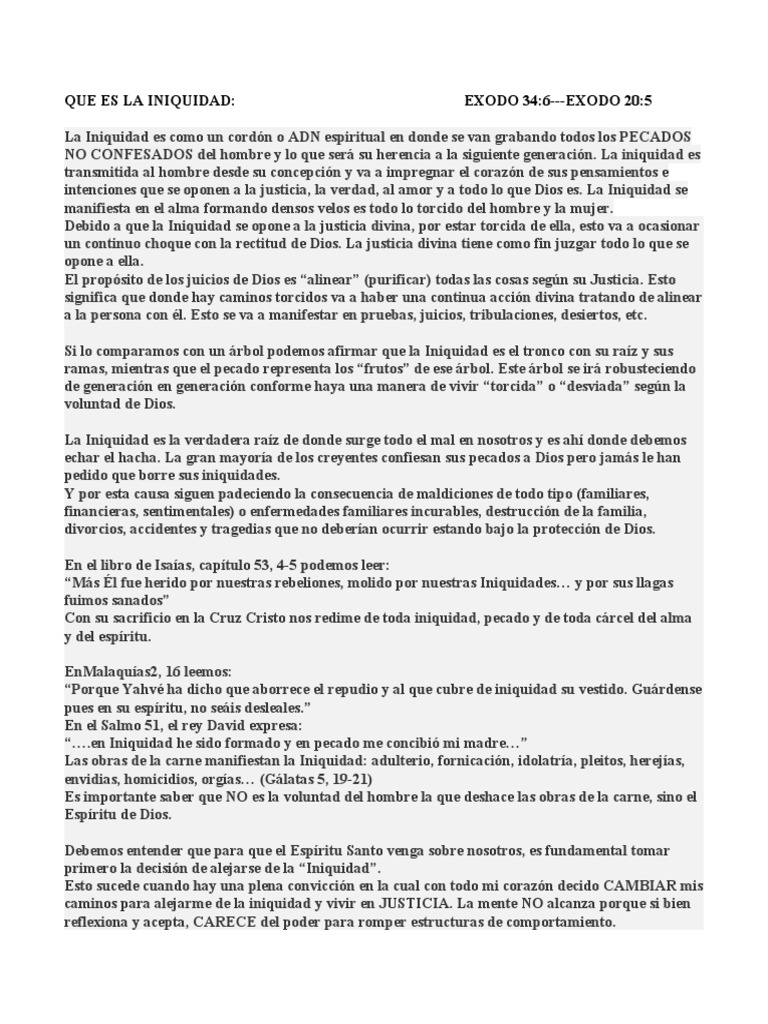 Que Es La Iniquidad | PDF | Pecado | Perdón