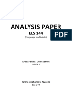 Analysis Paper: (Language and Media)