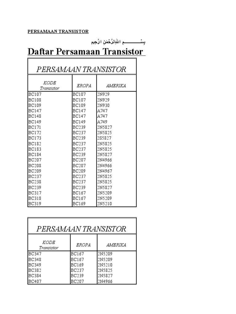 Pdfslide - Tips Persamaan Transistor | PDF | Information And