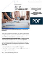 Pasos para Validar Un Instrumento de Investigación