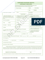 Released: Sunpower Philippines Medical Screening Form (MSF)