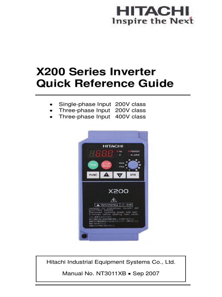 Hitachi x200 Series Inverter Reference Guide | PDF | Parameter ...