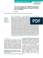 Improving Pregnancy Care During The COVID-19 Pandemic For Pregnant Women As Vulnerable Groups Through Assistance at The Primary Health Care Facility