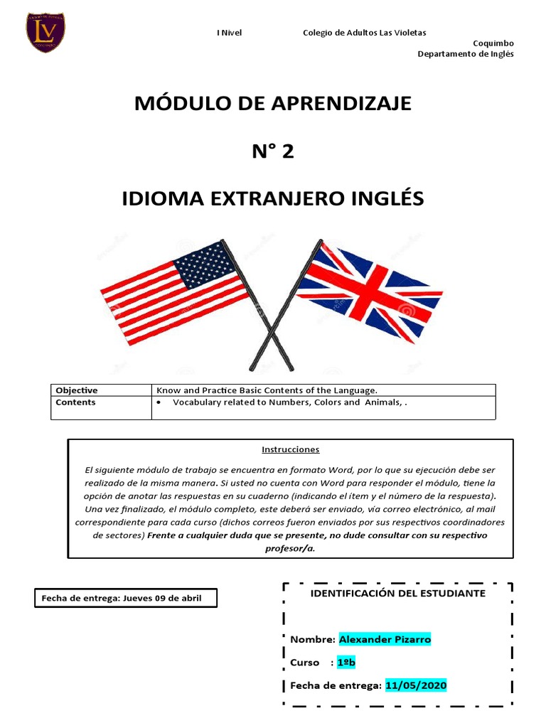 Módulo 2 Inglés I Ciclo Listo Pdf