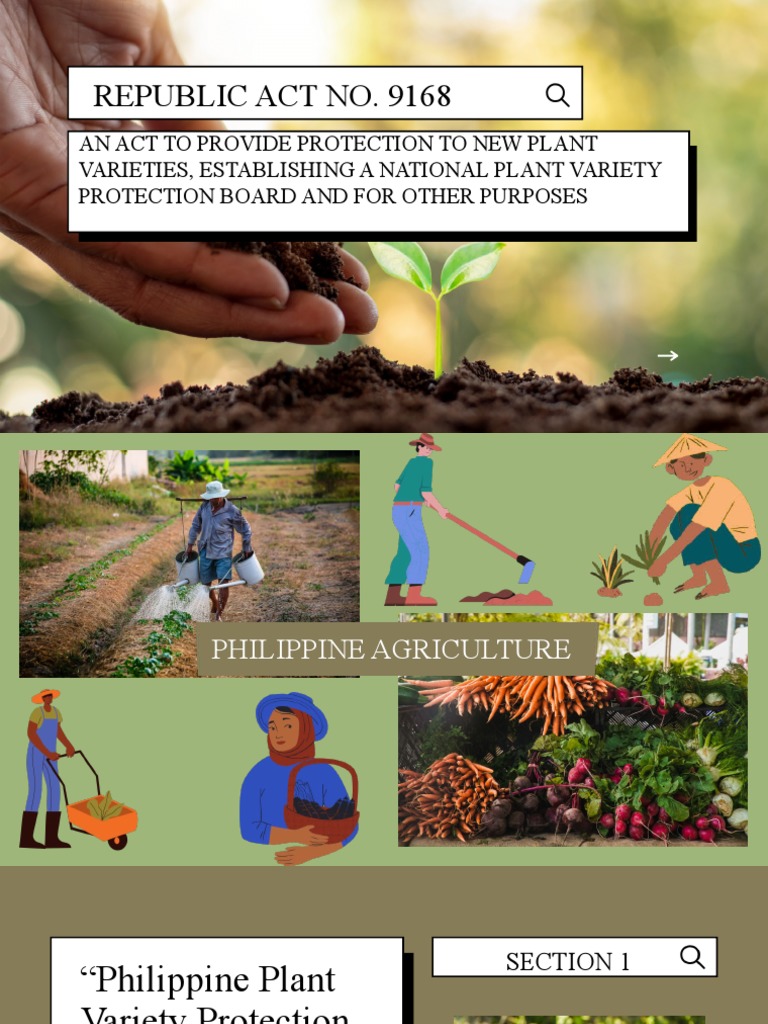 The Philippine Plant Variety Protection Act of 2002 Provisions