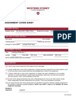 Assignment Cover Sheet: Student Details