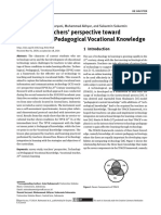 Vocational Teacher's Perspective Toward Technological Pedagogical Vocational Knowledge
