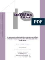 Público: La Seguridad Jurídica Ante La Obligatoriedad Del Precedente Judicial y La Constitucionalización Del Derecho