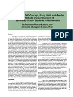 Influence of Self-Concept, Study Habit and Gender On Attitude and Achievement of Secondary School Students in Mathematics