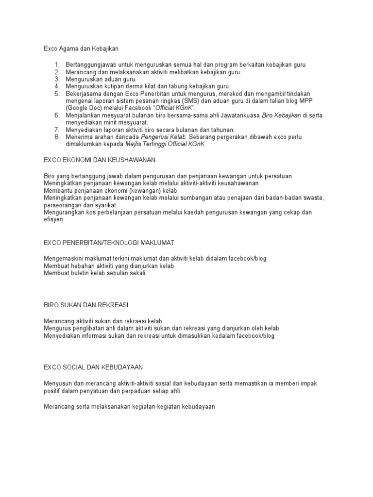 Exco-Exco Dan Skop | PDF
