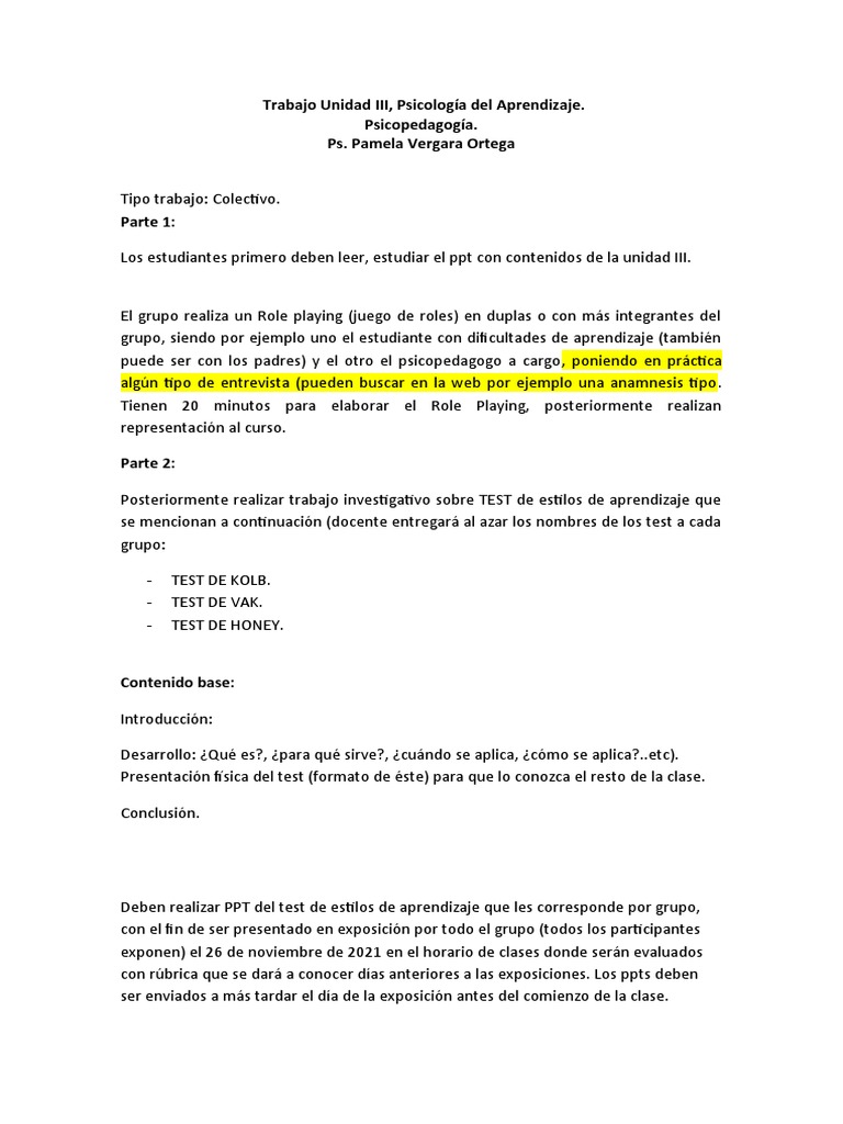 Trabajo Unidad III | PDF | Crecimiento personal y profesional | Artes ...