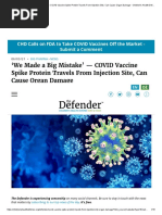 We Made A Big Mistake' - COVID Vaccine Spike Protein Travels From Injection Site, Can Cause Organ Damage - Children's Health Defense