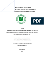 2017 IMPLEMENTACION DE LAS FACTURAS ELECTRONICAS Y SU IMPACTO EN LA EVASION DEL IGV