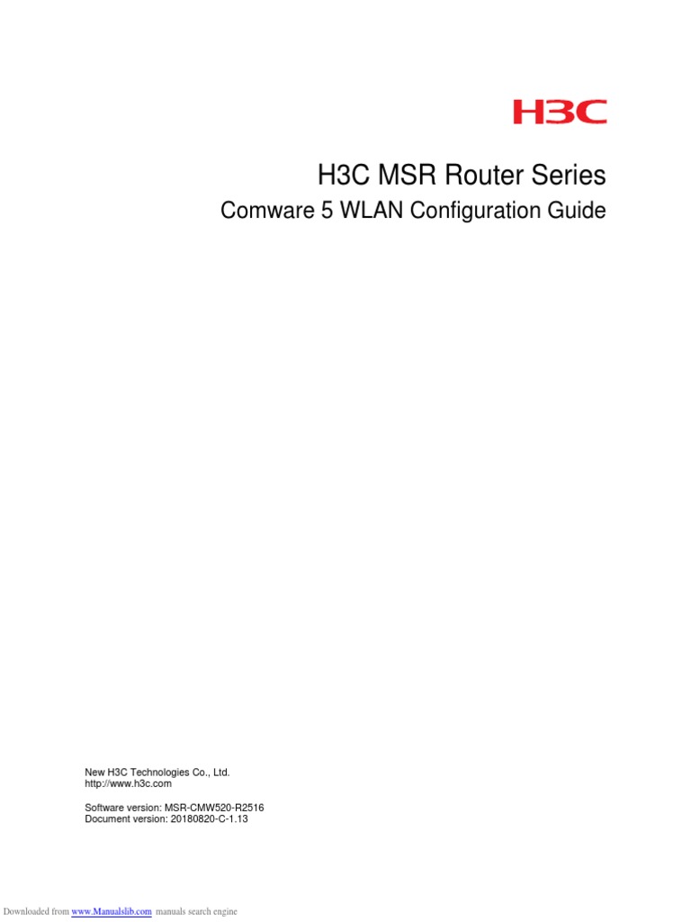 H3C MSR Router Series Comware 5 WLAN Configuration Guide PDF