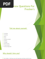 HR Interview Questions For Fresher's