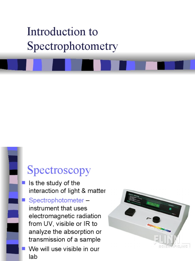 Introduction To Spectrophotometry PDF Spectrophotometry