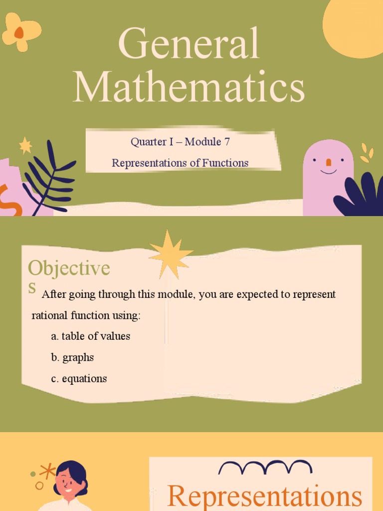 General Mathematics: Quarter I - Module 7 Representations of Functions ...