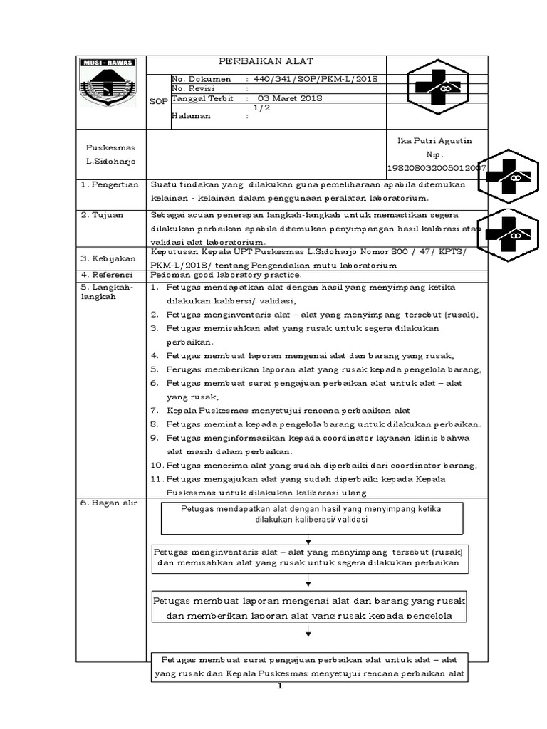 Prosedur Perbaikan Alat Laboratorium | PDF | Teknologi & Rekayasa