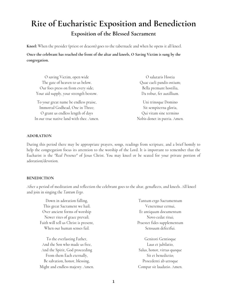 Eucharistic Exposition and Benediction Guide | PDF | Eucharist | Blessing