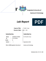 Lab Report: Bangladesh University of Business & Technology