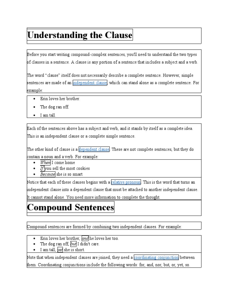 Compound-Complex Sentences | PDF | Grammar | Linguistic Typology