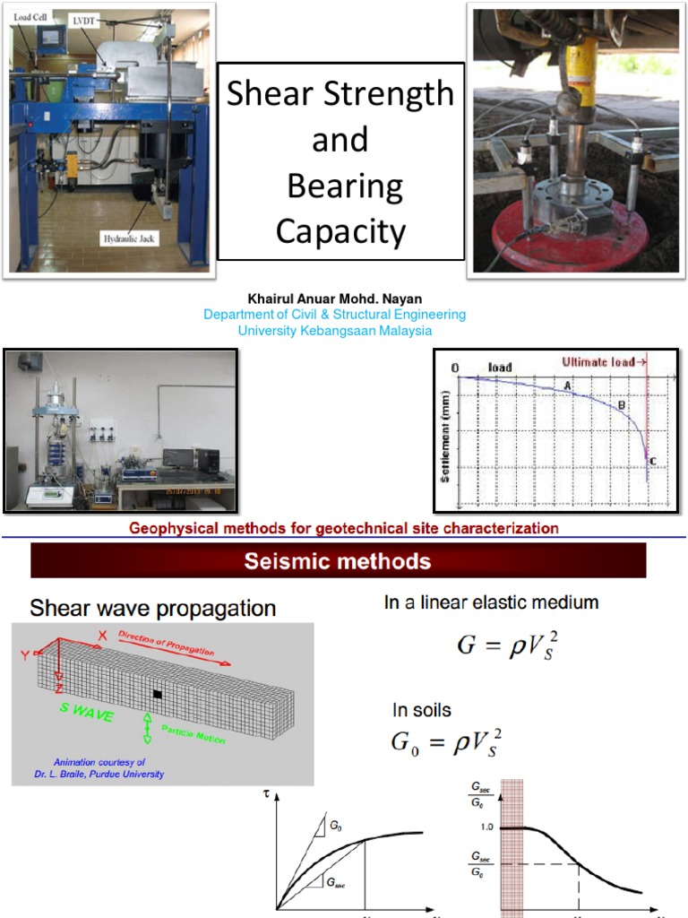 Shear Strength and Bearing Capacity Analysis | PDF | Young's Modulus ...
