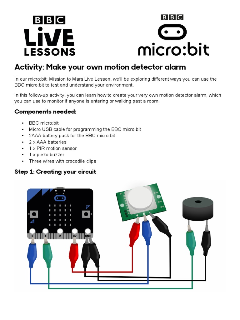 Activity Make Your Own Motion Detector Alarm Components Needed