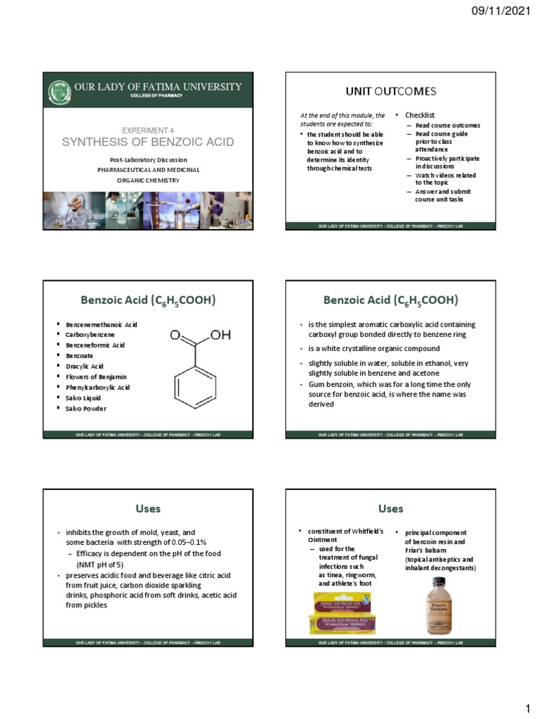PMOC311 Lab Preparation of Benzoic Acid PDF Chemistry Organic