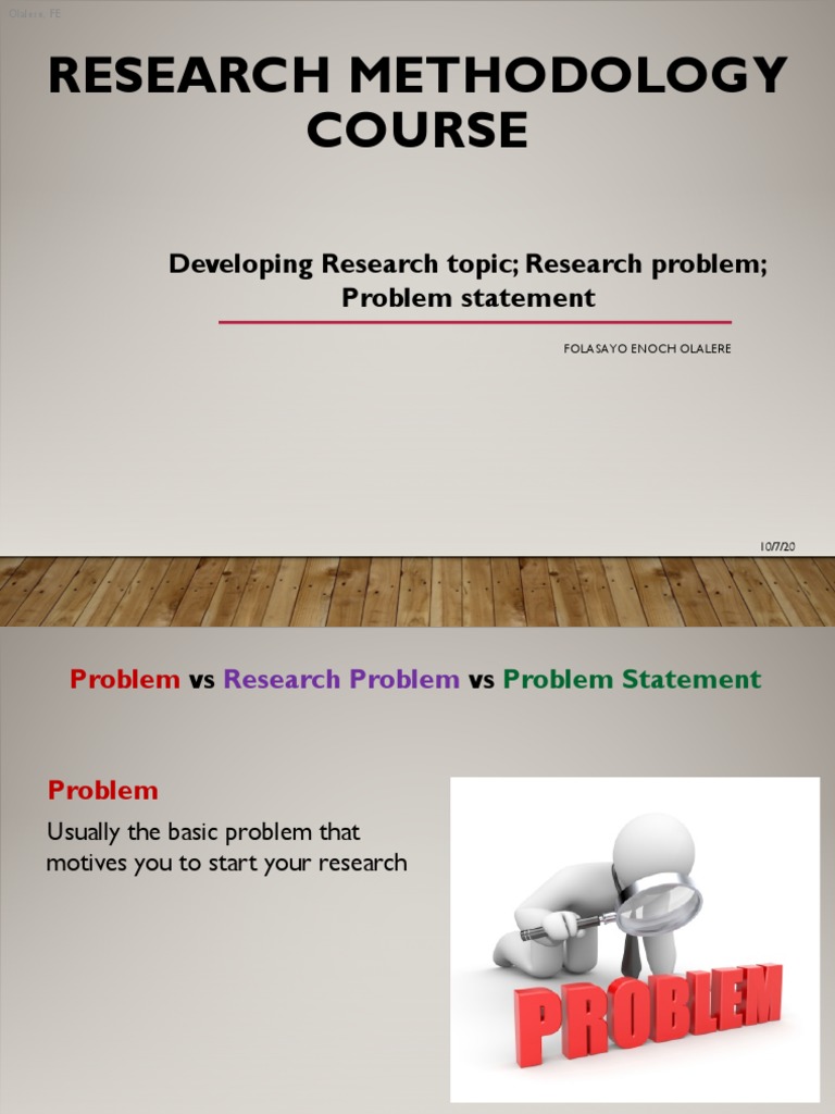 Developing Research Topic Research Problem Problem Statement | PDF ...