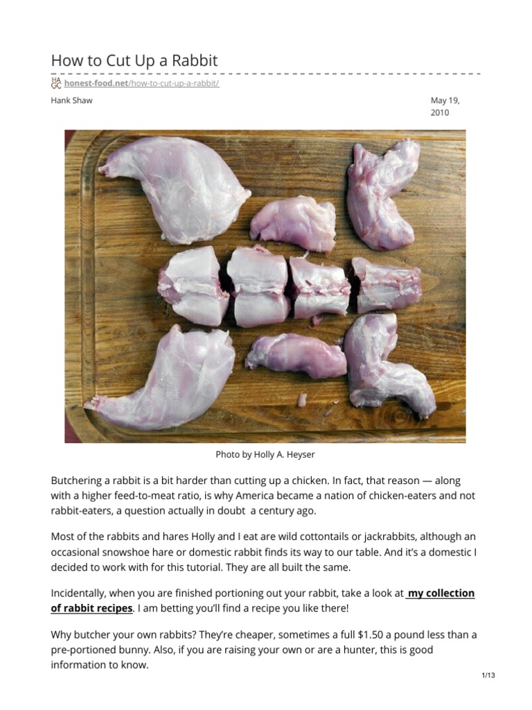 How to Cut Up a Rabbit for Meat | PDF | Rabbit | Knife